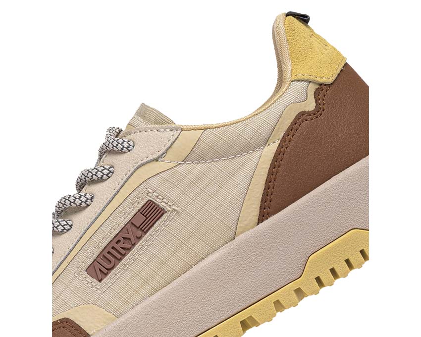 Autry Wildpace Low W Ripstop vue latérale — ripstop et daim gris brume