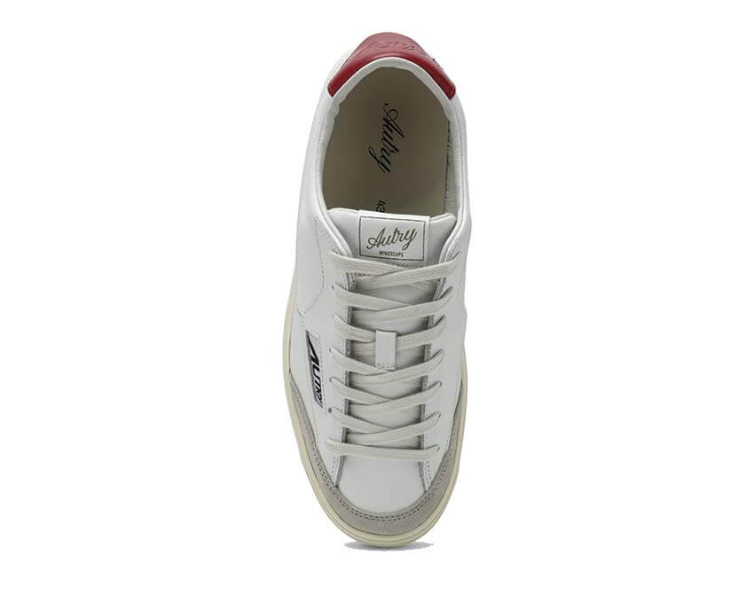 Autry Windscape Low Blanc détail — logo Autry cuir blanc Windscape Low