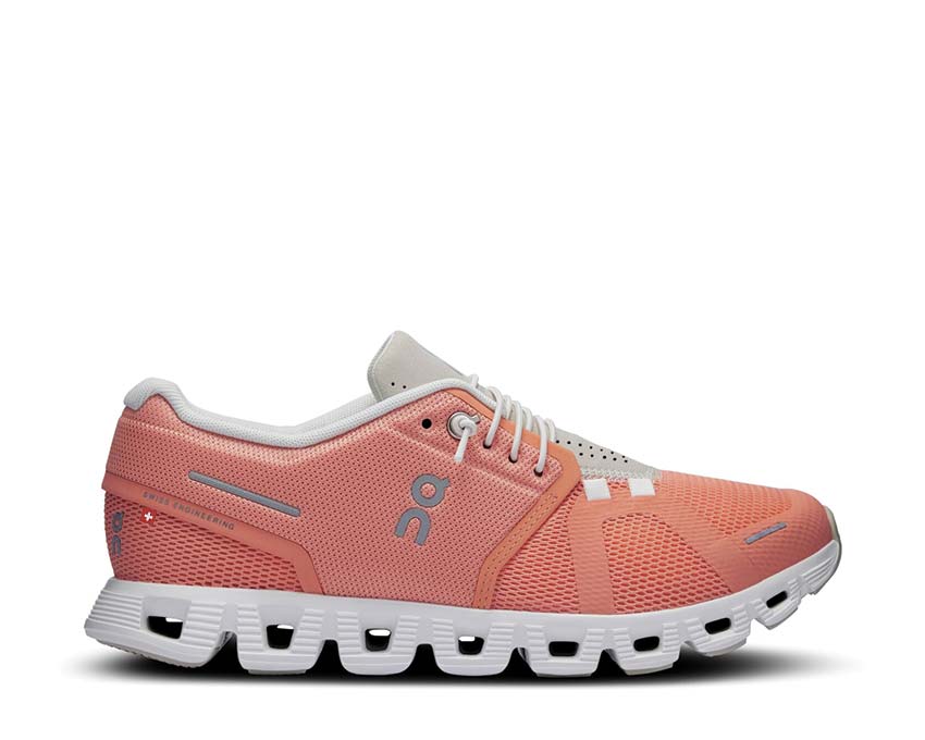 On Cloud 5 W Flamingo/Pearl — zapatilla running mujer CloudTec ligera diaria