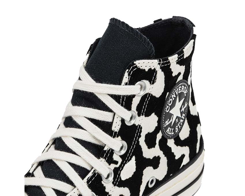 Converse Chuck 70 Hi Black Egret vue latérale — toile noire bi-tone