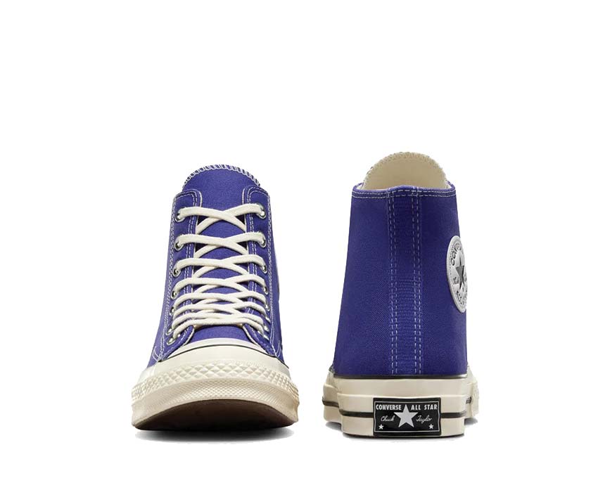 Converse Chuck 70 Hi Night Indigo/Egret Lilac Sohle — weiße verdickte vulkanisierte Sohle