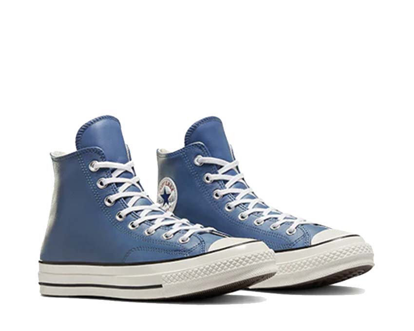 Converse Chuck 70 Leather Lakeside Blue vue latérale — cuir bleu lacustre