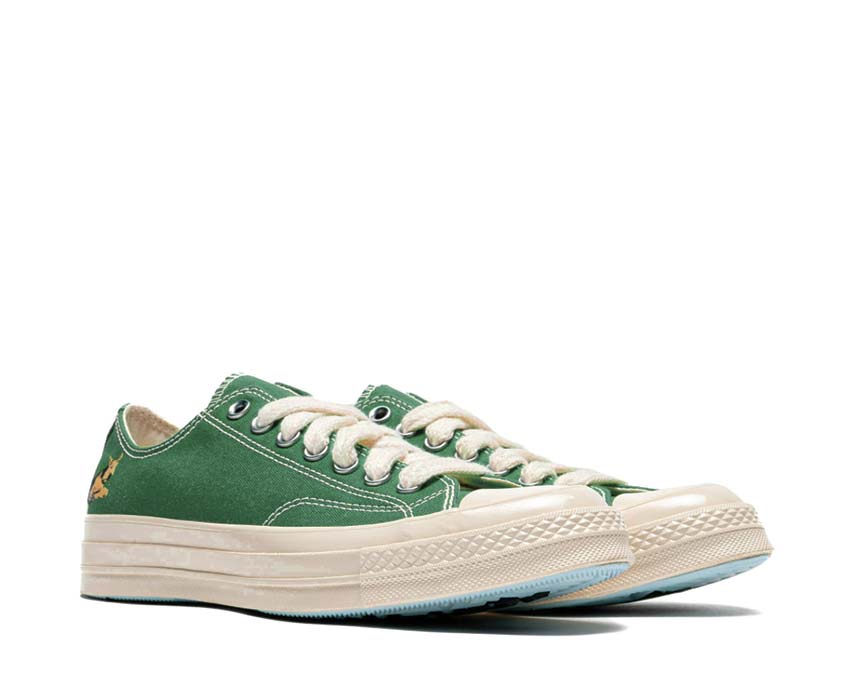 Converse Golf Le Fleur Chuck 70 OX On The Greens side view — green canvas