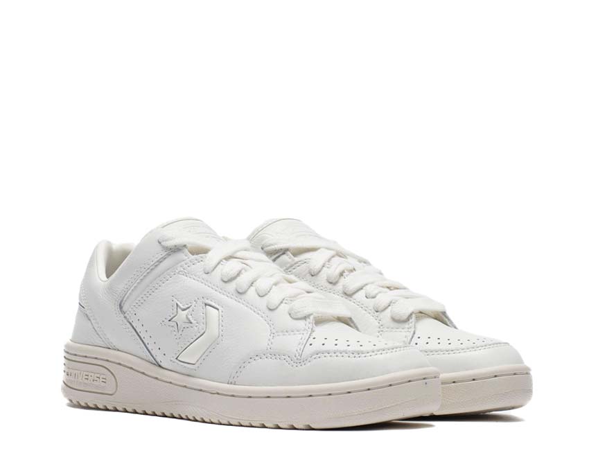 Converse Weapon OX Vintage White/Nature-Cream vue latérale — tige cuir blanc vintage ivoire