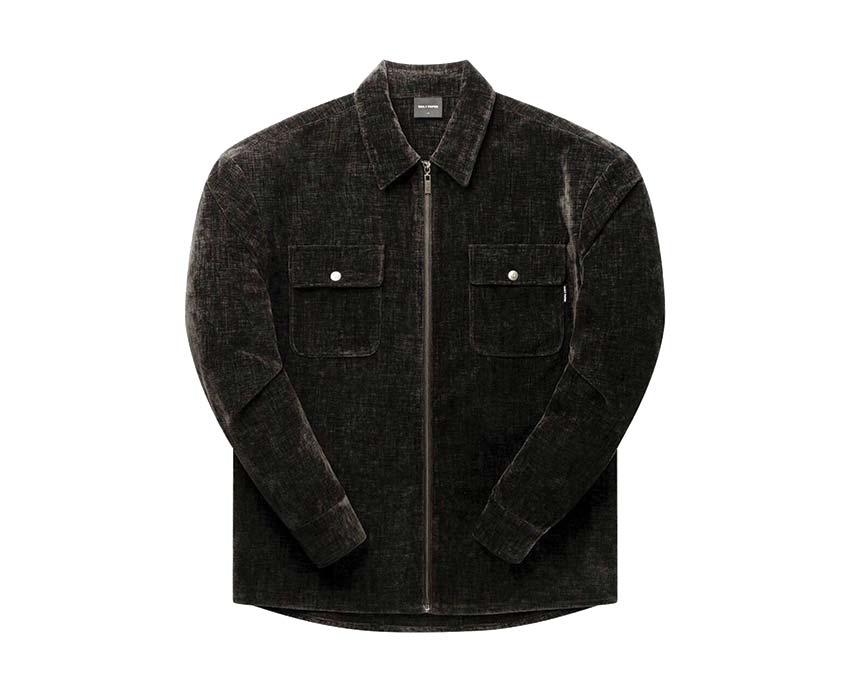 Daily Paper Hakim Velvet Shirt Black — camisa unisex terciopelo manga larga