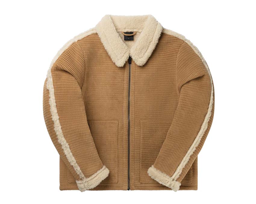 Daily Paper Oluwa Fur Jacket Camel — Unisex-Kunstpelzjacke Luxus