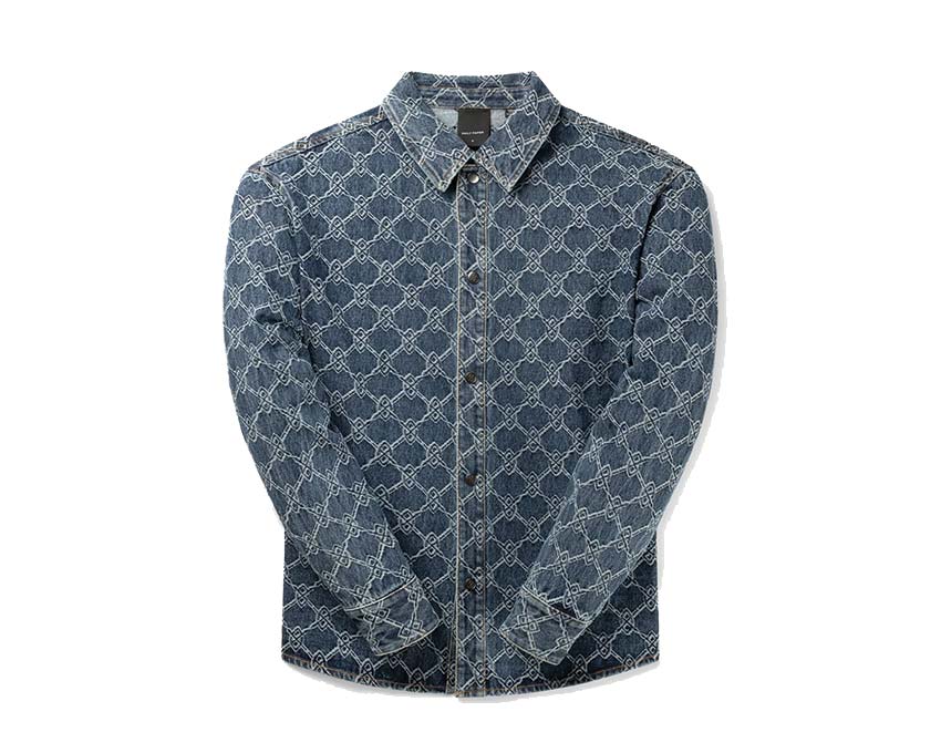 Daily Paper Rahul Shield Shirt Blue — chemise homme imprimé shield coton