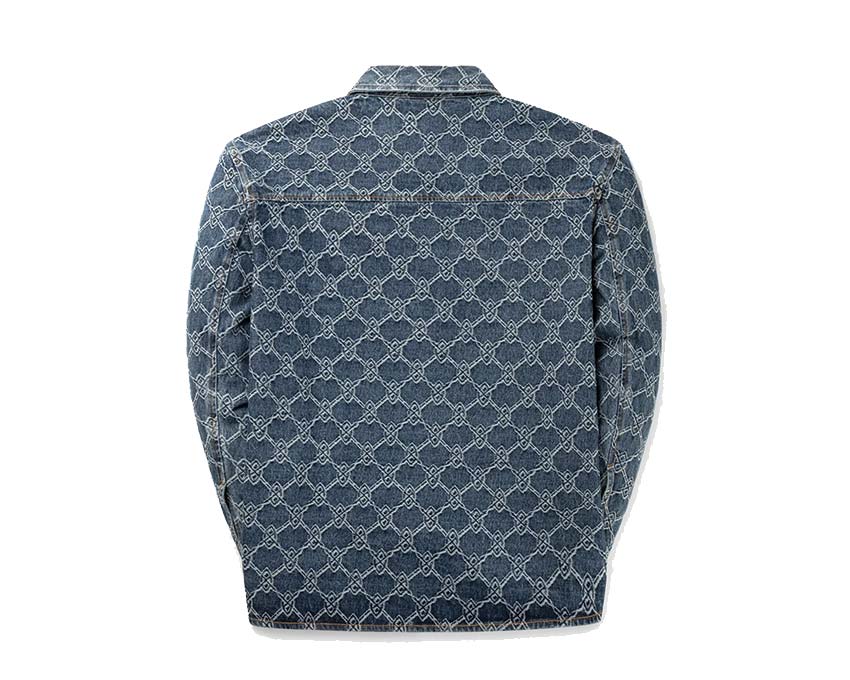 Daily Paper Rahul Shield Shirt Blue vue latérale — motif bouclier dos