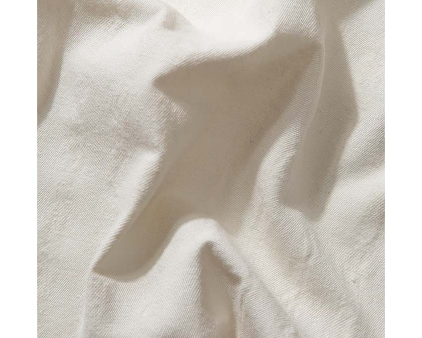 Edmmond Studios Giorgios Short Sleeve Off White side view — light summer fabric