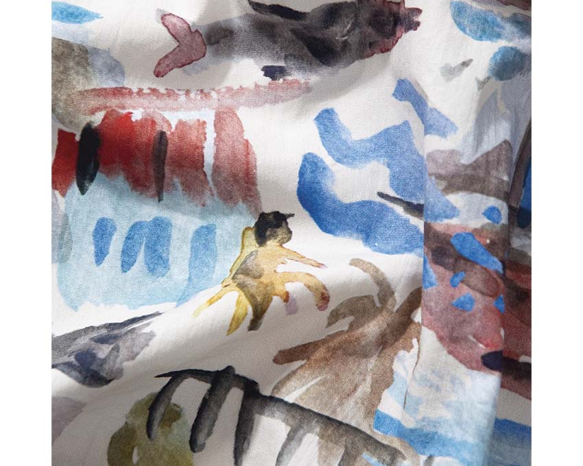 Edmmond Studios Holiday Shorts Off White detalle — logo bordado vacaciones