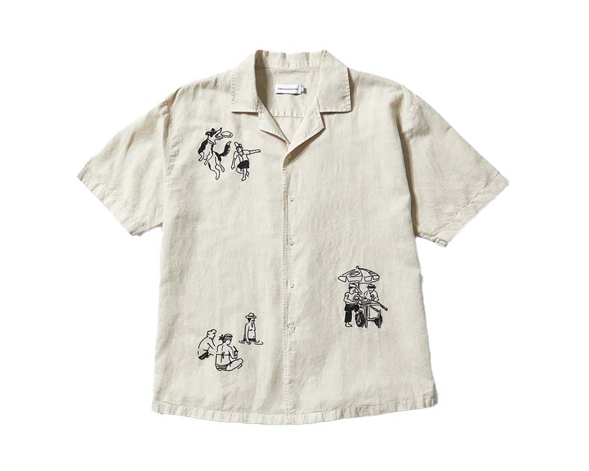 Edmmond Studios Sunny Day Short Sleeve Beige — Unisex-Hemd Kurzarm