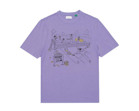 Edmmond Studios Tennis Courts Tee Light Purple — t-shirt homme motif tennis court