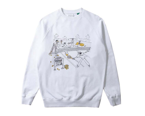 Edmmond Studios Tennis Courts White — sweatshirt homme court de tennis