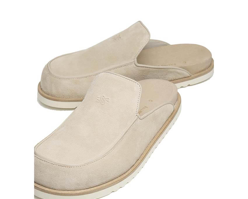 Filling Pieces Clog Suede Beige vue latérale — daim doux beige