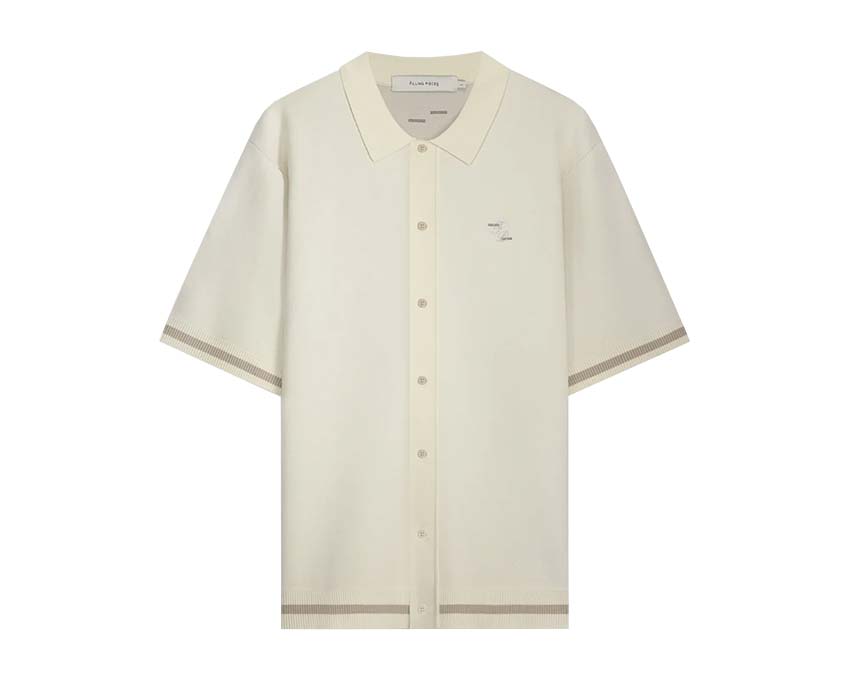 Filling Pieces Knit Shirt Classic Blanc Antique — chemise tricot Filling Pieces blanc cassé