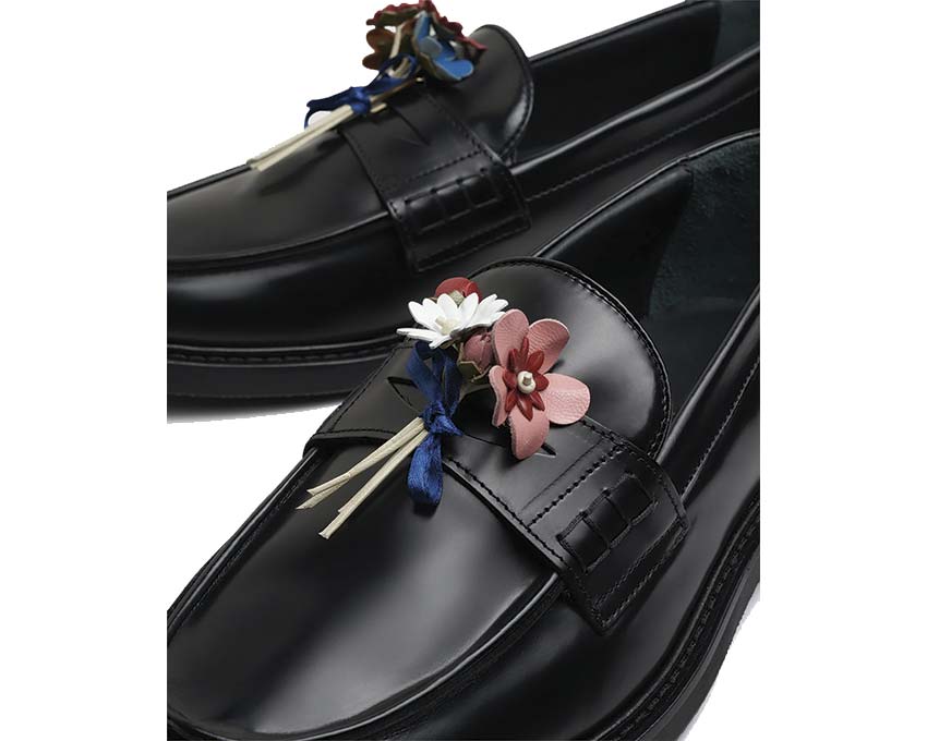 Filling Pieces Loafer Bouquet Black vue latérale — cuir pleine fleur