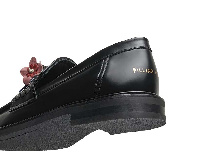 Filling Pieces Loafer Bouquet Black semelle — semelle cuir cousue