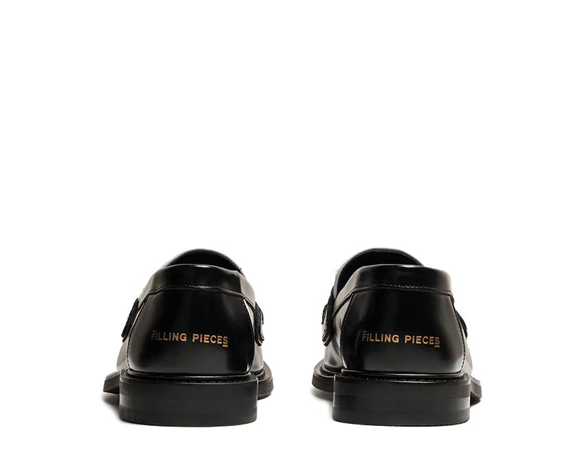 Filling Pieces Loafer Generations Black detalle — acabados cuero lujo holandés