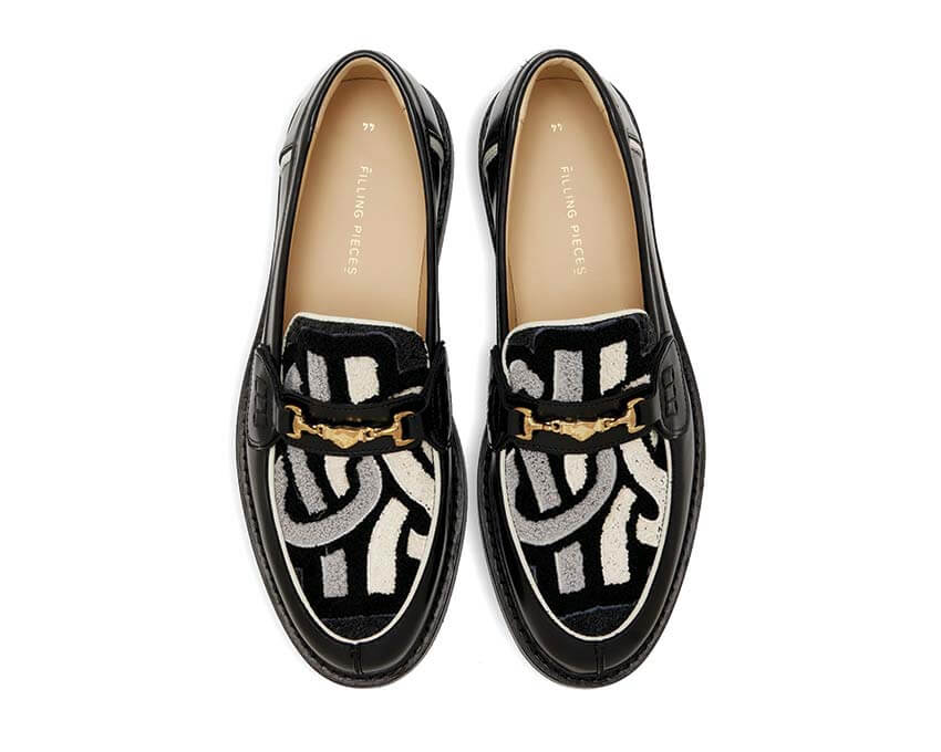 Filling Pieces Loafer Gowtu Black Grey détail — finitions Gowtu