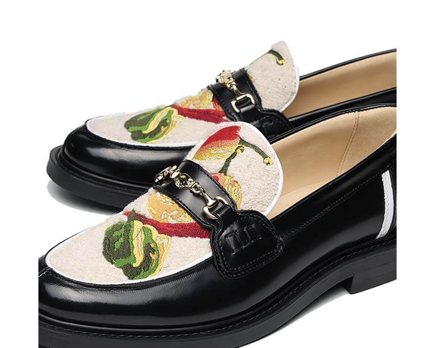 Filling Pieces Loafer Pepper vue latérale — cuir grain poivré