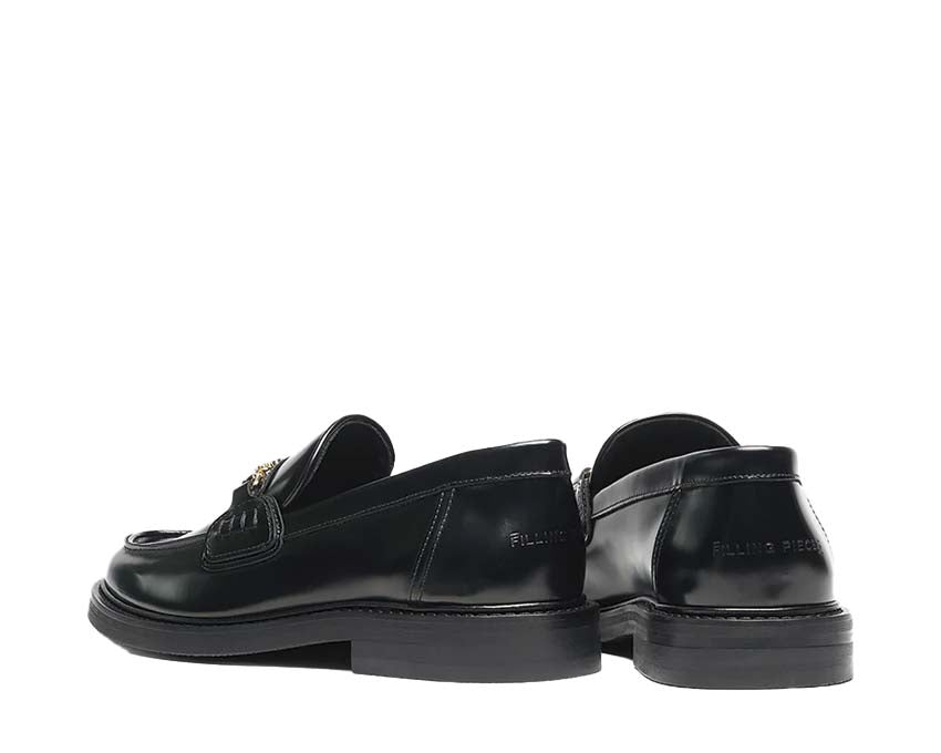 Filling Pieces Loafer Polido All Black détail — finitions miroir