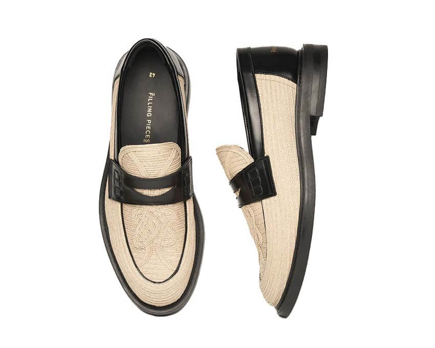 Filling Pieces Loafer Solid Raffia Natural détail — finitions estivales
