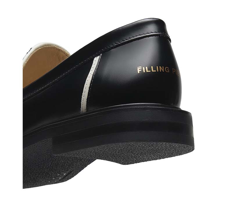 Filling Pieces Loafer Vinyl Black semelle — semelle cuir cousue main