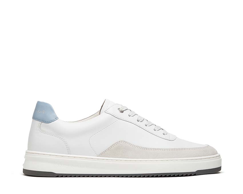 Filling Pieces Mondo Squash White Light Blue — zapatilla hombre cuero lujo