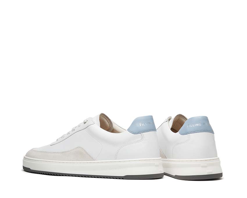 Filling Pieces Mondo Squash White Light Blue detalle — acabados cuero premium