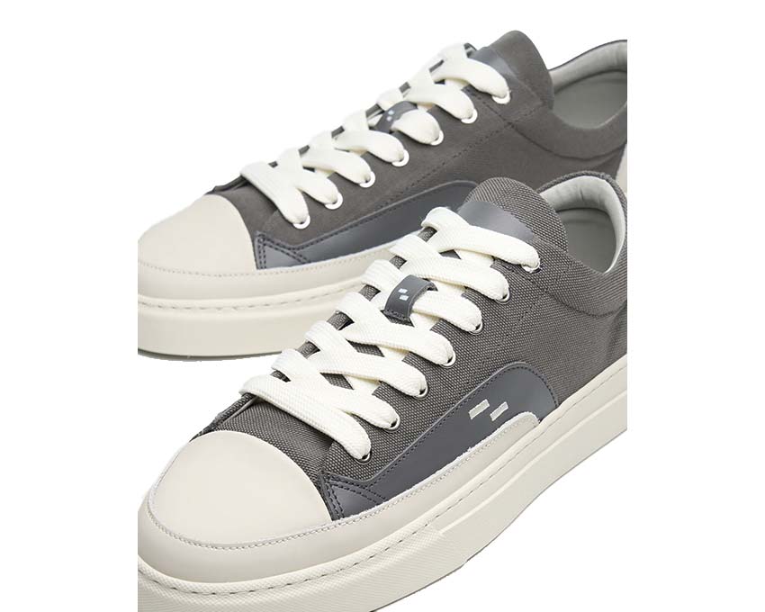 Filling Pieces Riviera Low Dark Grey side view — full grain grey leather