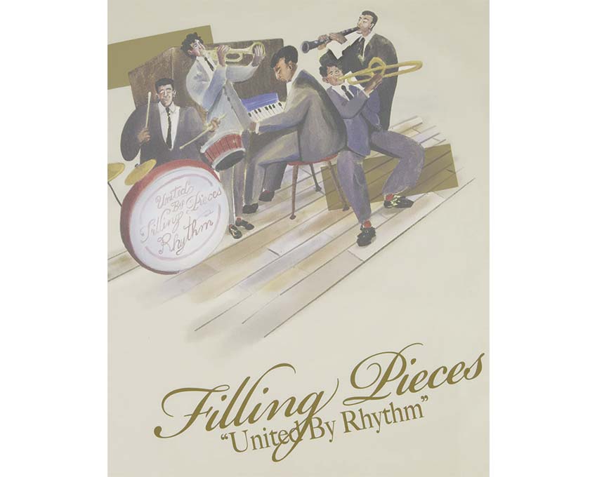 Filling Pieces T-shirt Band Blanc vue — t-shirt blanc antique vintage band Filling Pieces