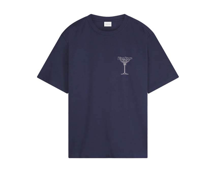 Filling Pieces T-shirt Champagne Bleu Maritime — t-shirt graphique champagne bleu Filling Pieces