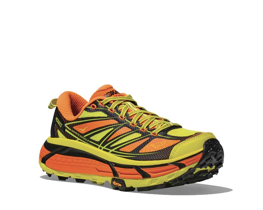 HOKA Mafate Speed 2 Electric Tanger vista lateral — tecnología Meta-Rocker