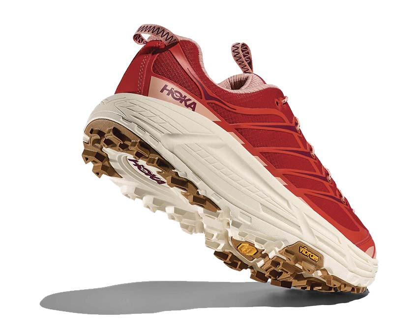 HOKA Mafate Three2 Tomato vue latérale — technologie Meta-Rocker