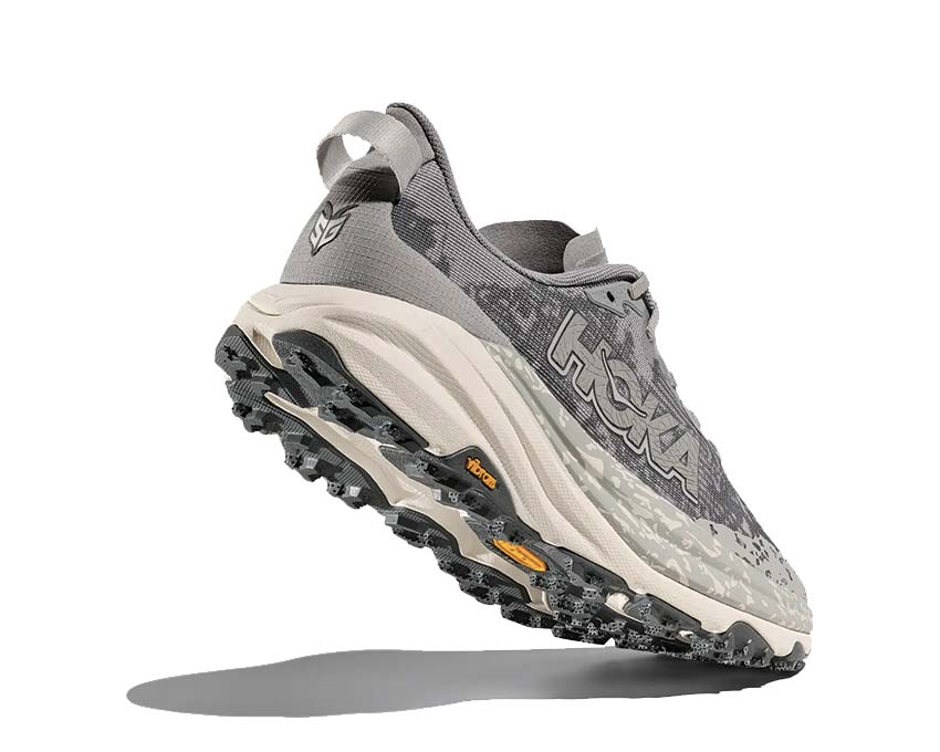 HOKA Speedgoat 6 Stellar Grey vue latérale — technologie Meta-Rocker