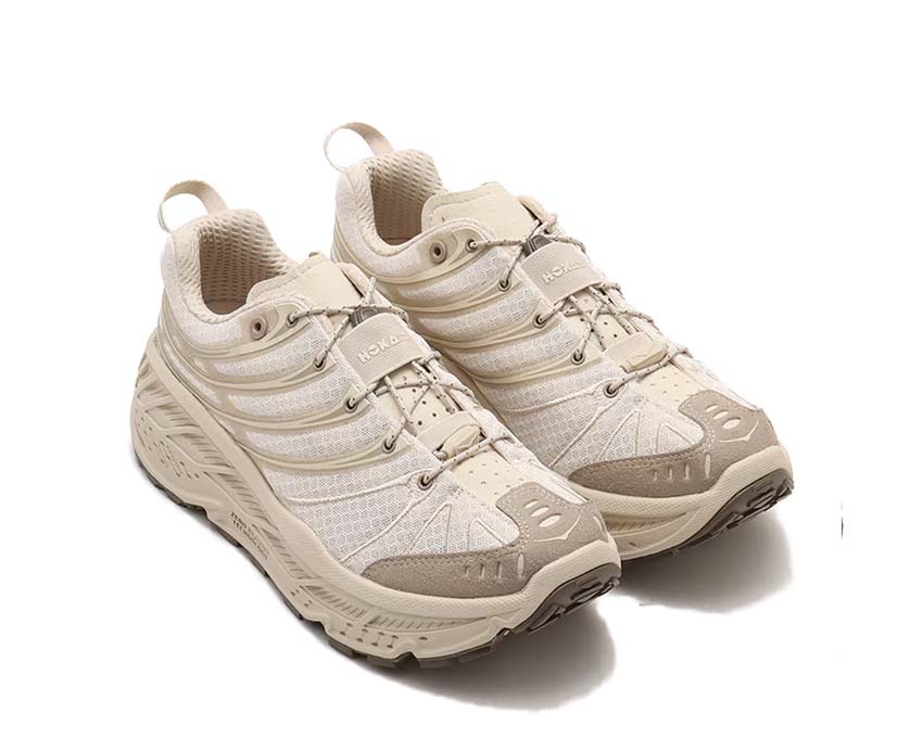 HOKA Stinson Evo OG Oatmilk vue latérale — technologie Meta-Rocker