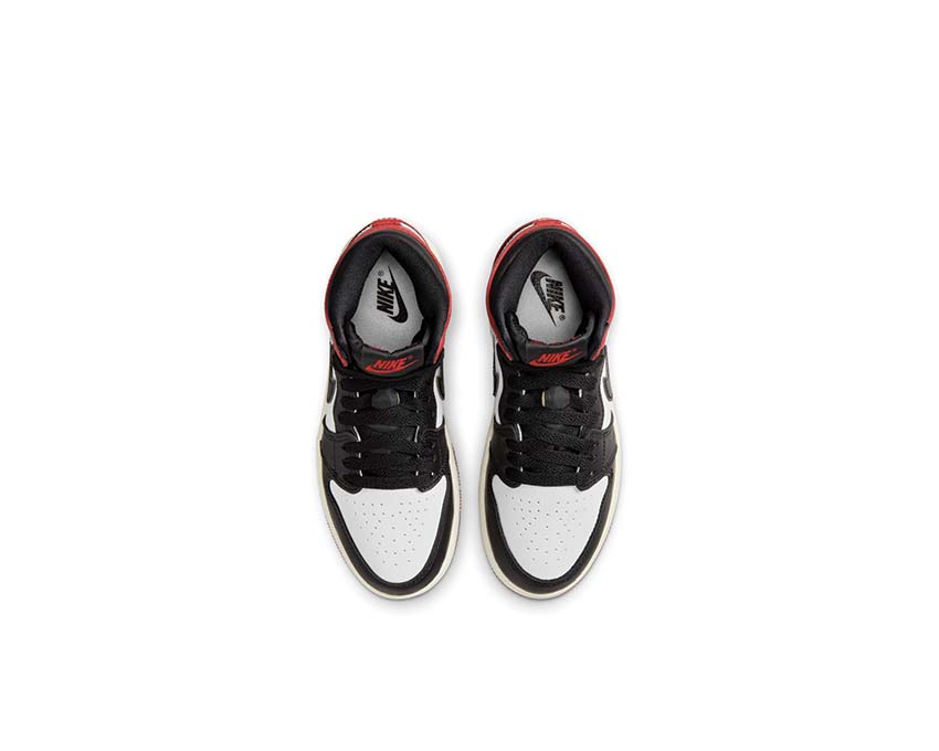 Jordan 1 Retro High OG Black Toe PS front view — Jordan 1 High preschool Black Toe