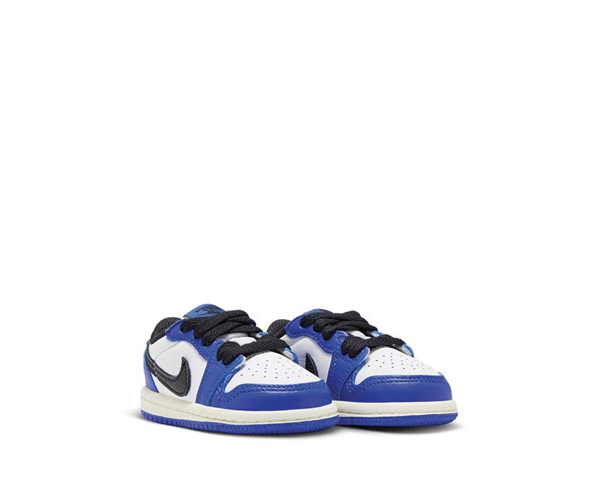 Jordan 1 Retro Low OG White Game Royal vue latérale — cuir lisse Jordan enfant