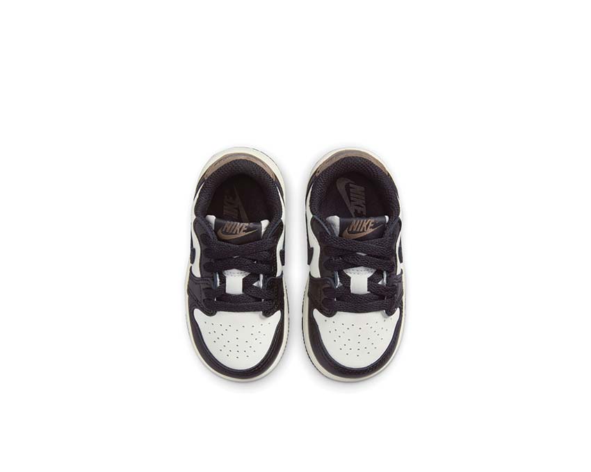 Jordan 1 Retro Low OG TD Mocha Sail detail — dark mocha leather Jordan
