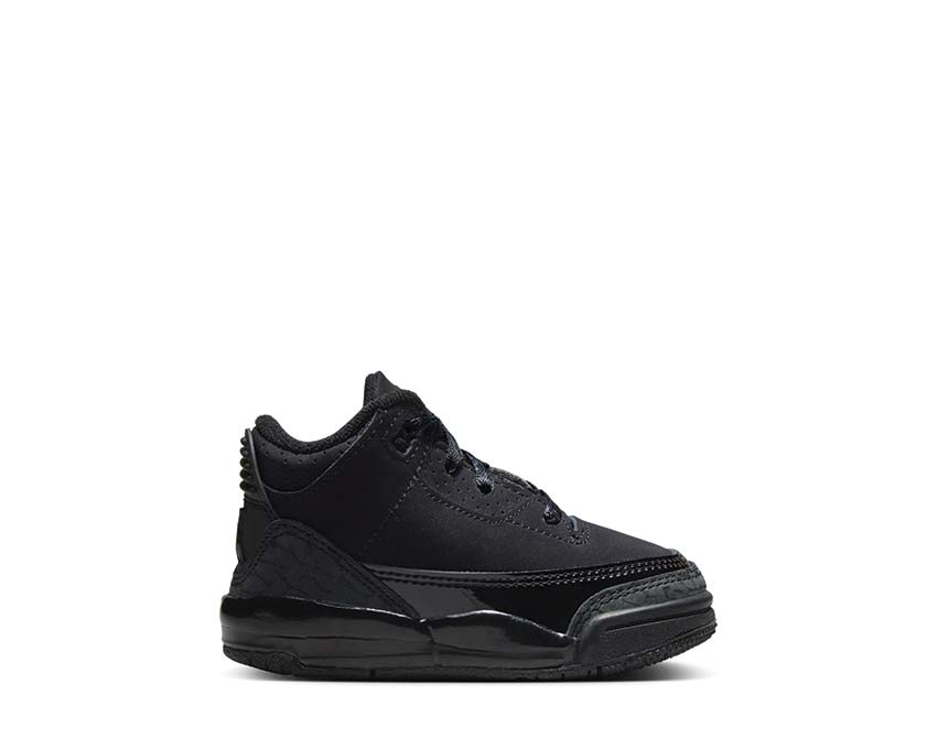 Jordan 3 Retro Black Cat TD Black Dark Charcoal — sneakers enfant tout-petit cuir
