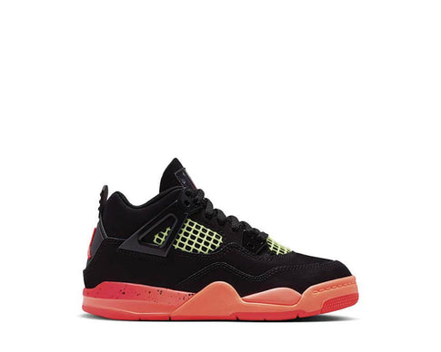 Jordan 4 Retro PS Infrared 23 Black/Mango — sneakers preschool Air visible Jordan 4