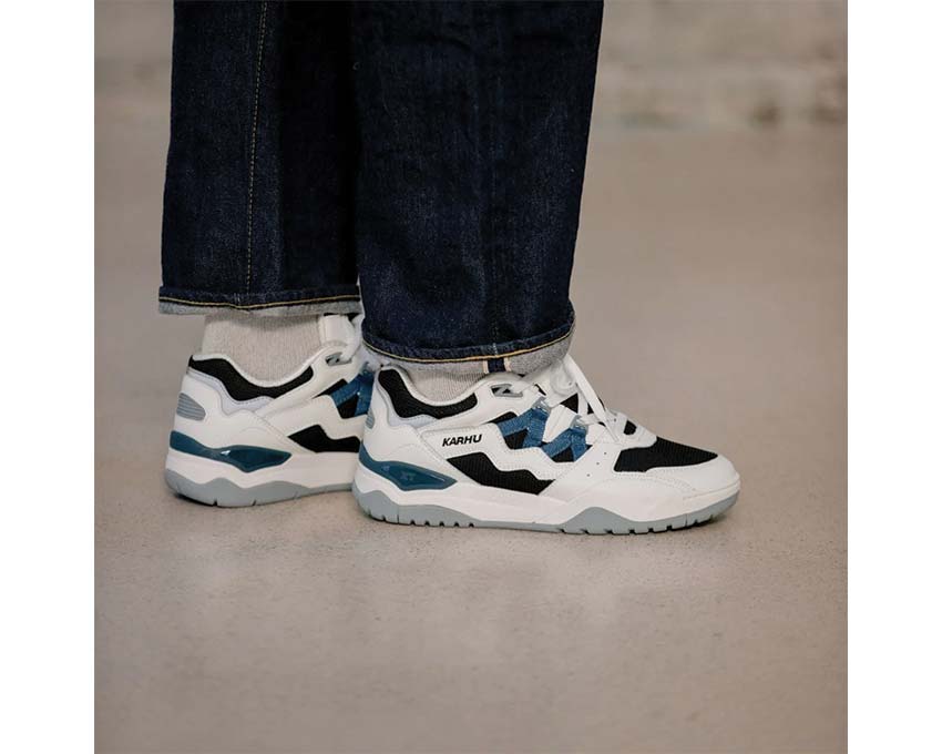 Karhu Fusion XT Bright White Deep Dive vista lateral — malla transpirable cross training
