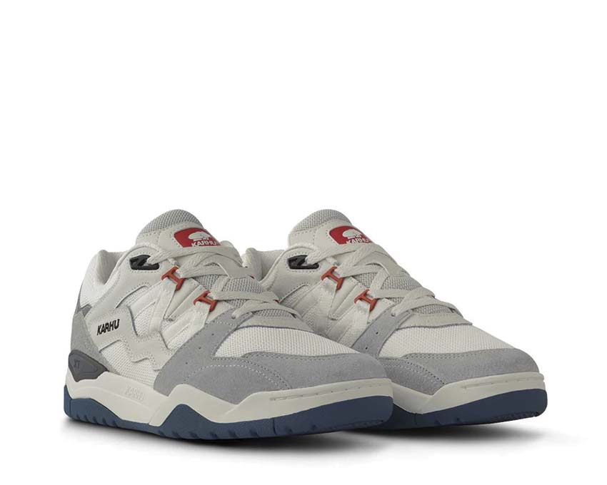 Karhu Fusion XT Dawn Blue Blanc de Blanc vue latérale — tige mesh premium