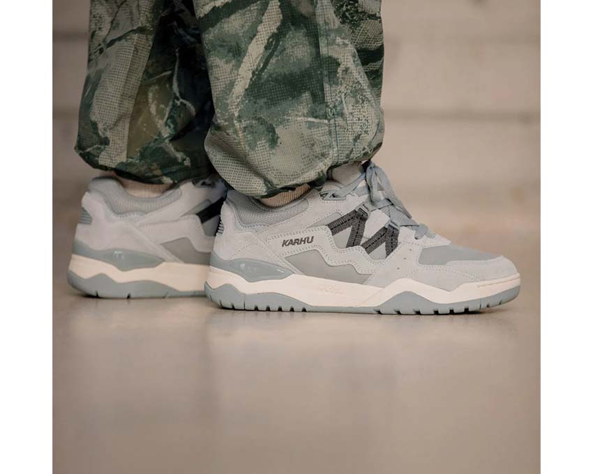 Karhu Fusion XT Lunar Rock Magnet vue latérale — tige mesh gris et noir cross training