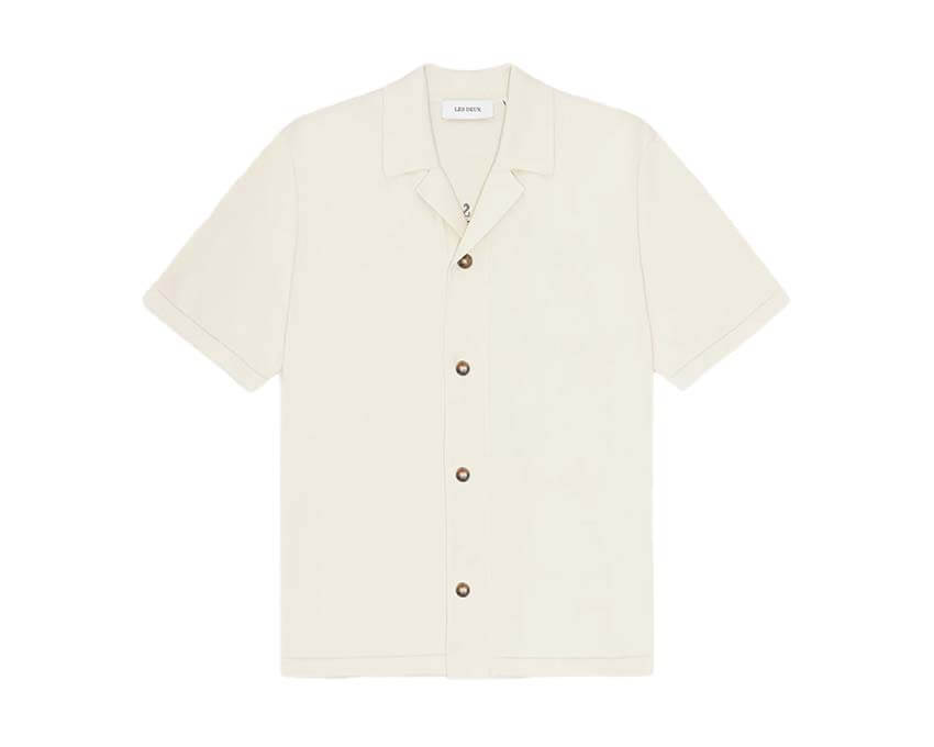 Les Deux Emmett Globe Knitted Shirt homme — chemise maille à manches courtes