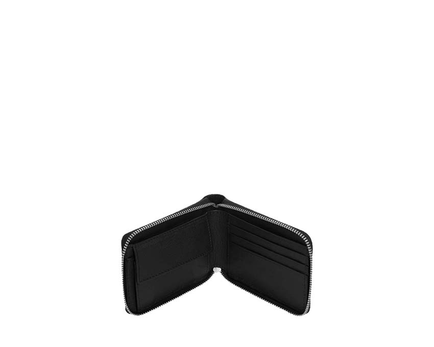 Les Deux Leather Zip Wallet Black vue — intérieur cuir organisation