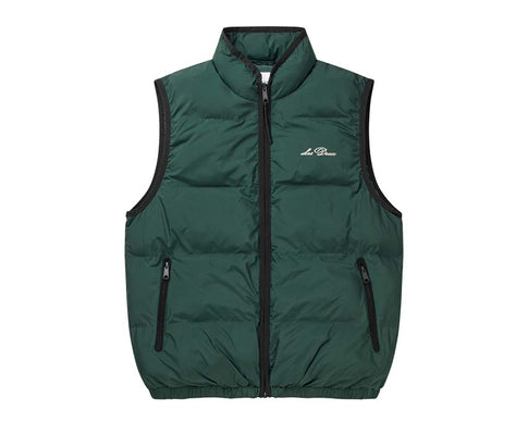 Les Deux Newport Padded Vest Pine Green — Unisex-Weste gesteppt warm