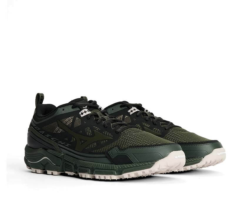 Mizuno Wave Daichi Ls Forest Night vue latérale — mesh forêt trail