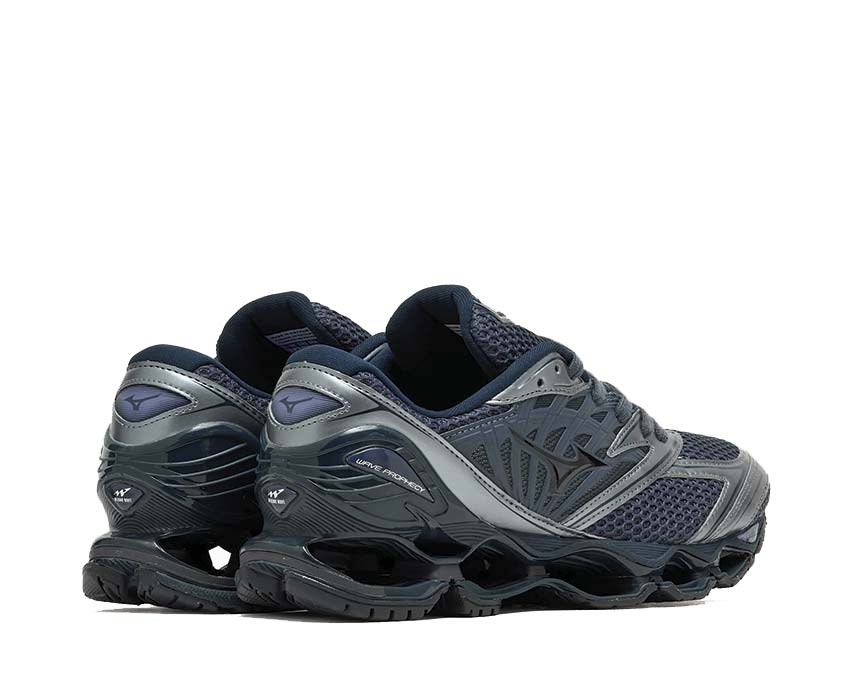 Mizuno Wave Prophecy LS Sport Odyssey Gray detalle — logo Mizuno
