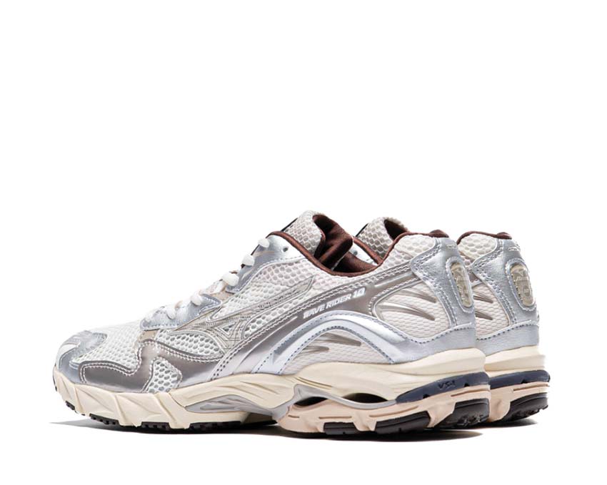 Mizuno Wave Rider 10 Metallic Pack 2 Khaki/Pumpkin Sohle — Wave-Sohle Laufschuh